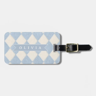 Personalisiertes Preppy Sanftes Blau Flauschiges A Gepäckanhänger