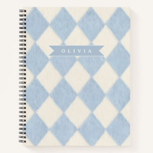 Personalisiertes Preppy Sanftes Blau Flauschiges A Notizbuch