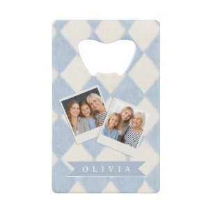 Personalisiertes Preppy Sanftes Blaues Flauschiges Geldbeutel Flaschenöffner