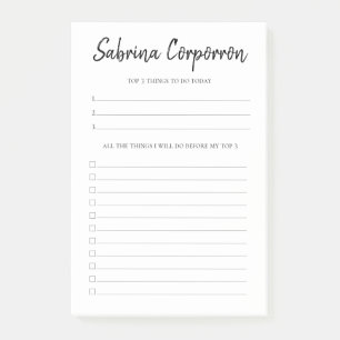 Personalisiertes Priorität gegeben, um Liste zu Post-it Klebezettel