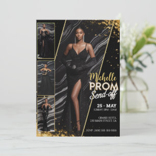 Personalisiertes PROM SEND-OFF Foto Glamour Fashio Einladung