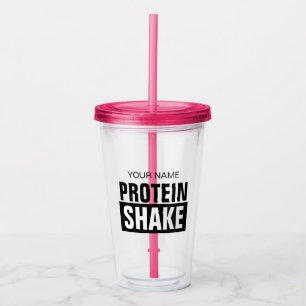 Personalisiertes Proteinshake-Tummelglas mit Decke Acryltrinkbecher