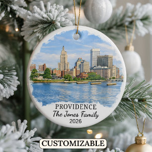 Personalisiertes Providence-Ornament, Rhode Island Keramik Ornament