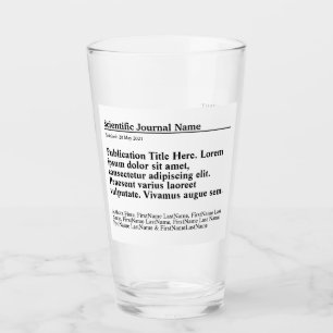 Personalisiertes Publikationsglas - weißer Hinterg Glas