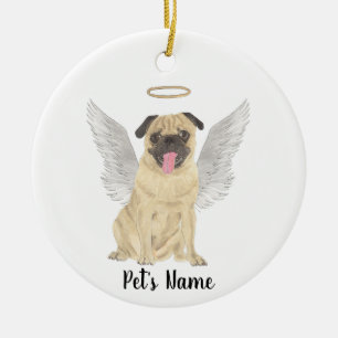 Personalisiertes Pug-Trauer-Gedenkzeichen Keramik Ornament