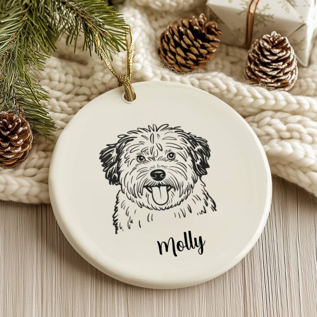 Personalisiertes Puli-Hunde-Weihnachten Keramik Ornament (Von Creator hochgeladen)