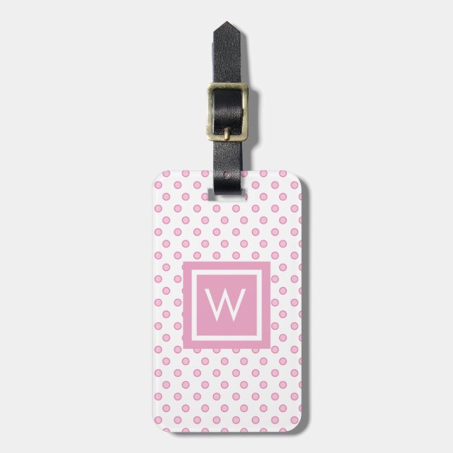 Personalisiertes Punkte-Monogramm Gepäckanhänger (Vorderseite vertikal)