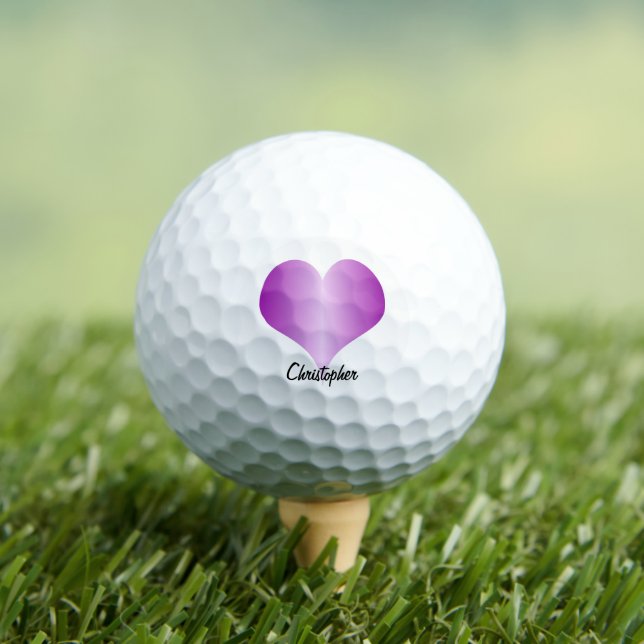 Personalisiertes Purple Heart Design Golfball (Insitu T-Shirt)