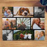 Personalisiertes Puzzle 9 FotoCollage in Schwarz<br><div class="desc">Personalisiertes Puzzle aus 9 Foto in runden schwarzen Rahmen. Ideal für Wiedersehen,  um sich zu treffen und Geburtstage zu verbringen.</div>