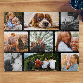 Personalisiertes Puzzle 9 FotoCollage in Schwarz