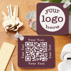Personalisiertes QR-Code-Firmenlogo Schlüsselanhänger