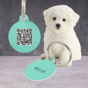 Personalisiertes QR Code Minze Dog Zubehör minimal Haustiermarke