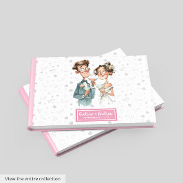 Personalisiertes Quirky Wedbook Wasserfarbe Gästebuch