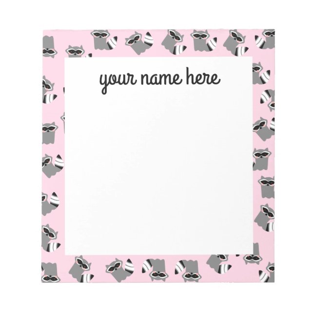 Personalisiertes Raccoon Notepad Notizblock (Vorderseite)