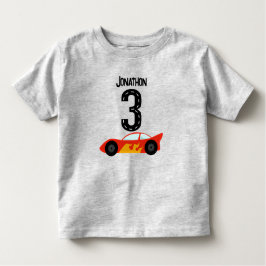 Personalisiertes Racecar 3. Geburtstag Party Kleinkind T-shirt