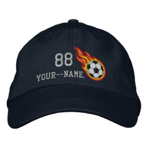 Personalisiertes Racing Flames Soccer Bullet Abzei Bestickte Kappe
