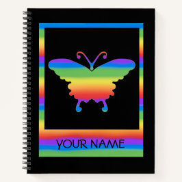 Personalisiertes Rainbow Butterfly SpiralNotebook Notizbuch
