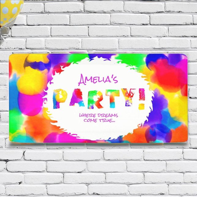Personalisiertes Rainbow Color Splash-Party Banner (Von Creator hochgeladen)
