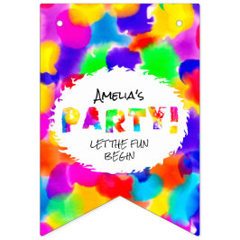 Personalisiertes Rainbow Color Splash-Party Wimpelkette