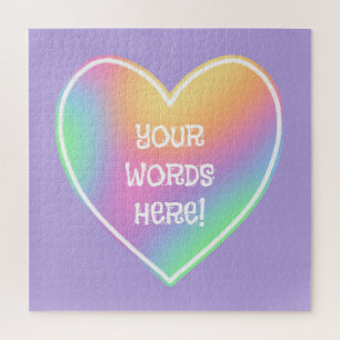 Personalisiertes Rainbow Heart Jigsaw Puzzle
