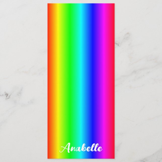 Personalisiertes Rainbow-Lesezeichen mit Name (Vorderseite)