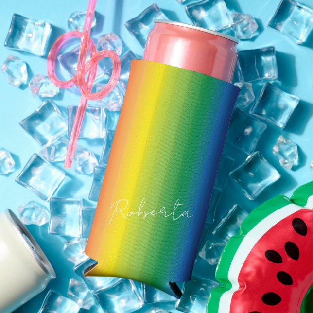 Personalisiertes Rainbow-Muster-Skript Selters Dosenkühler (In Situ Sommer)
