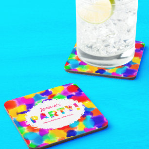 Personalisiertes Rainbow-Party Getränkeuntersetzer