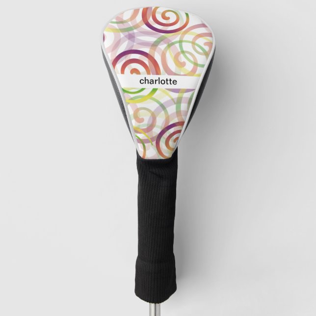 Personalisiertes Rainbow Spirales Muster Golf Headcover (Vorderseite)