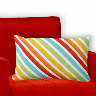 Personalisiertes Rainbow Stripteppich Lendenkissen