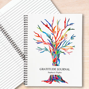 Personalisiertes Rainbow Tree Dankesblatt Notizbuch