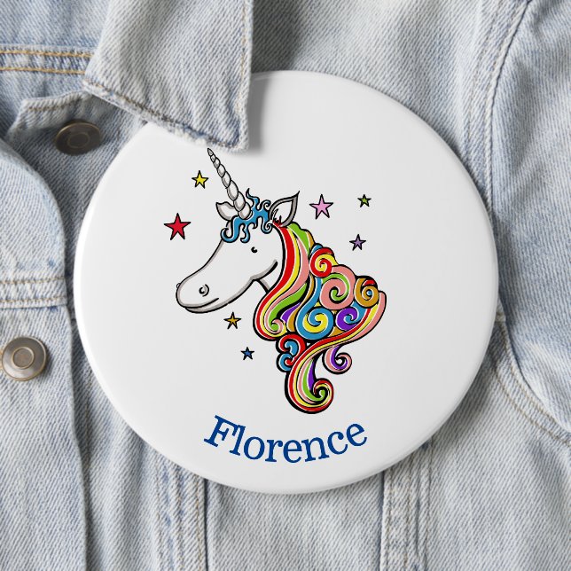 Personalisiertes Rainbow Unicorn Button-Abzeichen Button (Beispiel)