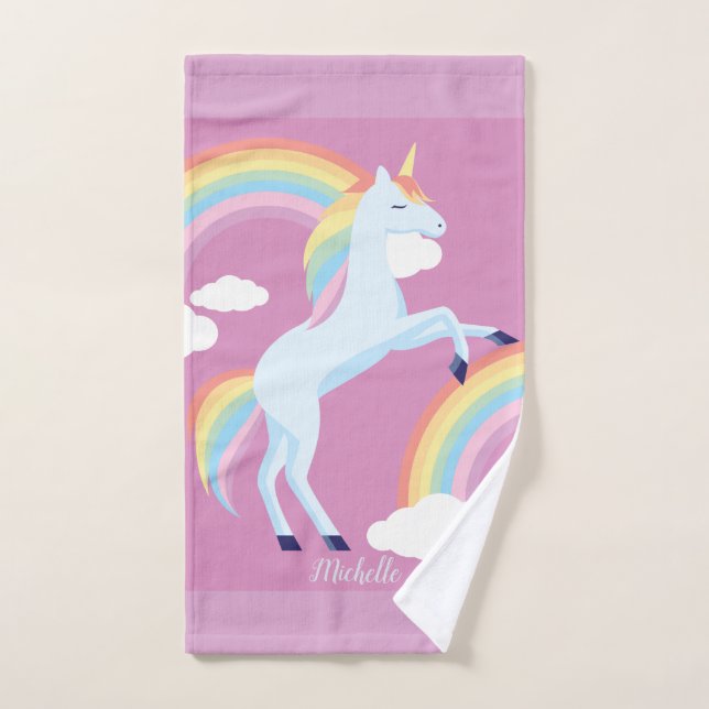 Personalisiertes Rainbow Unicorn Handtuch (Handtuch)