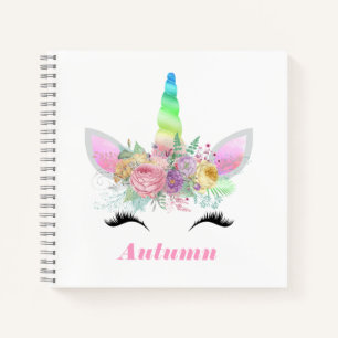 Personalisiertes Rainbow Unicorn Notizbuch