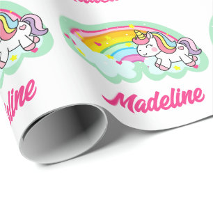 Personalisiertes Rainbow Unicorpping Paper Geschenkpapier