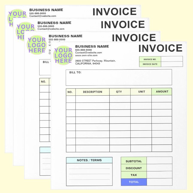 Personalisiertes Rechnungsbestellformular & Firmen Notizblock (Branded order form pads)