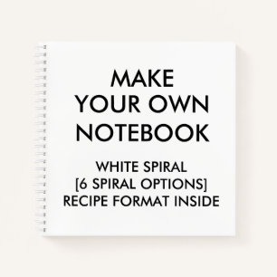 Personalisiertes RECIPE-Notebook, White Spiral Notizbuch