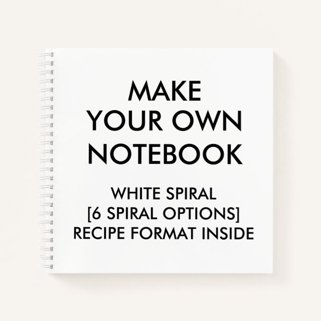 Personalisiertes RECIPE-Notebook, White Spiral Notizbuch (Vorderseite)