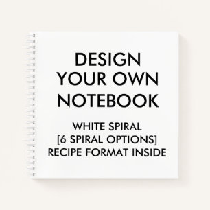 Personalisiertes RECIPE-Notebook, White Spiral Notizbuch