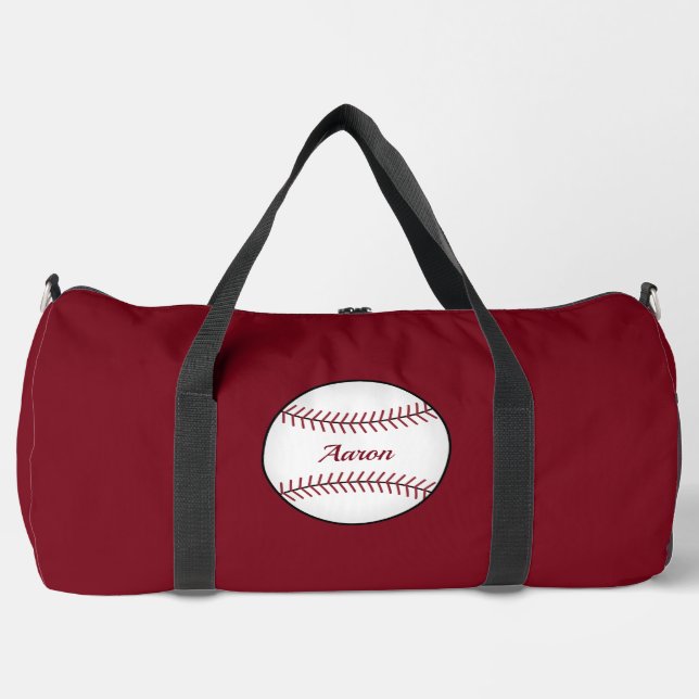 Personalisiertes Red Baseball Duffel Bag Geschenk Duffle Bag (Vorderseite)