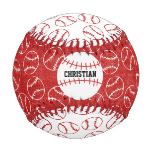 Personalisiertes Red Baseball-Muster mit Baseball