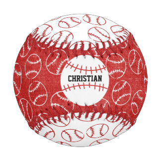 Personalisiertes Red Baseball-Muster mit Baseball