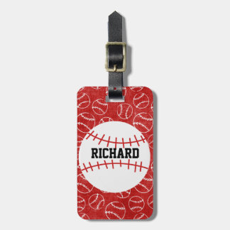Personalisiertes Red Baseball-Muster mit Baseball Gepäckanhänger