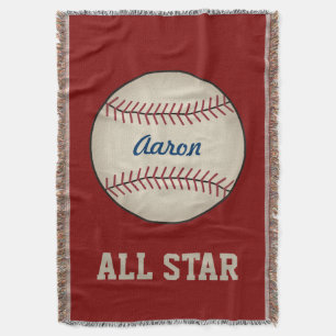 Personalisiertes Red Baseball Sports Blanket Decke