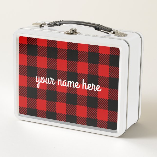 Personalisiertes Red Buffalo Kariert Lunch Box (Vorderseite)