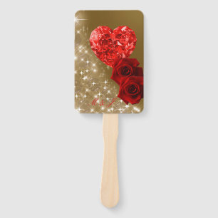 Personalisiertes Red Diamond Rose Set der Fans Fächer