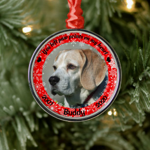 Personalisiertes Red Dog Memorial Ornament Aus Metall