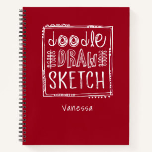 Personalisiertes Red Sketchbook Notizbuch