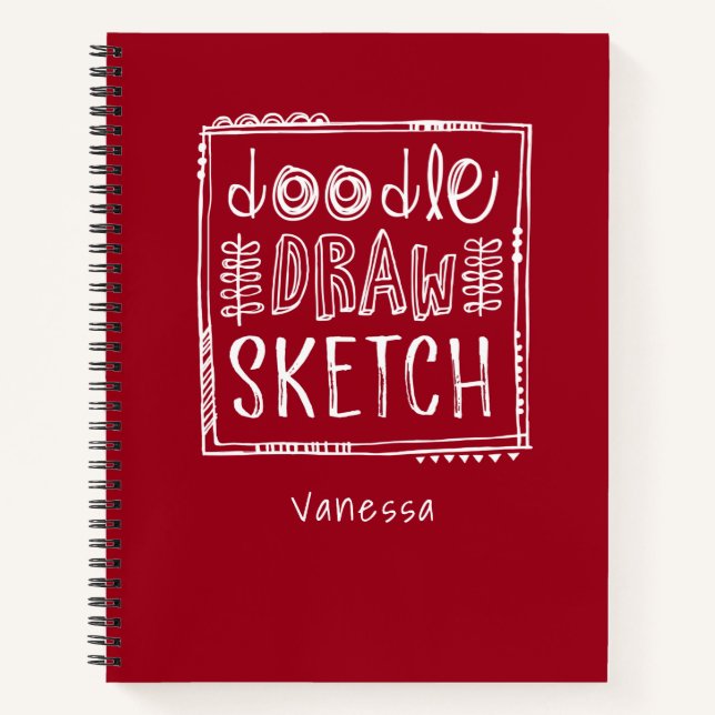 Personalisiertes Red Sketchbook Notizbuch (Vorderseite)