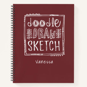 Personalisiertes Red Sketchbook Notizbuch