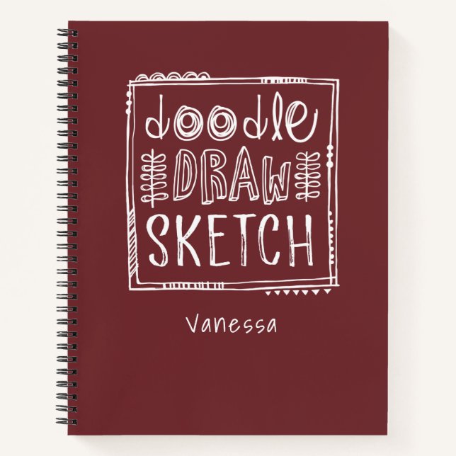 Personalisiertes Red Sketchbook Notizbuch (Vorderseite)